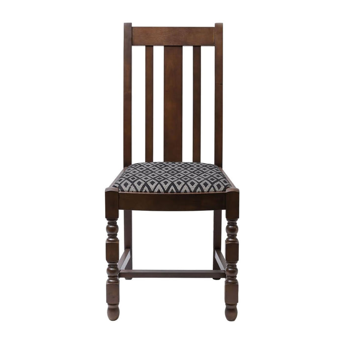 Mayfair Dark Wood Dining Chairs with Black Diamond Padded Seat (2 Pack) Everyday