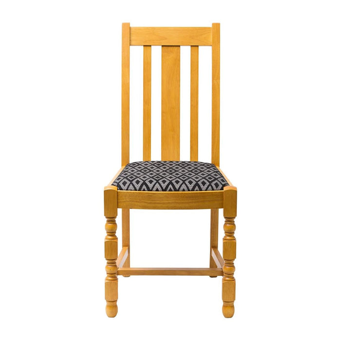 Mayfair Soft Oak Dining Chairs with Black Diamond Padded Seat (2 Pack) Everyday
