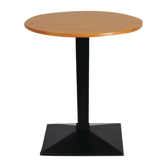 Turin Metal Base Pedestal Round Table with Soft Oak Top 700mm Everyday
