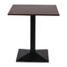 Turin Metal Base Pedestal Square Table with Dark Wood Top 700x700mm Everyday