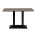Turin Metal Base Pedestal Rectangle Table with Dark Wood Top 1200x700mm Everyday