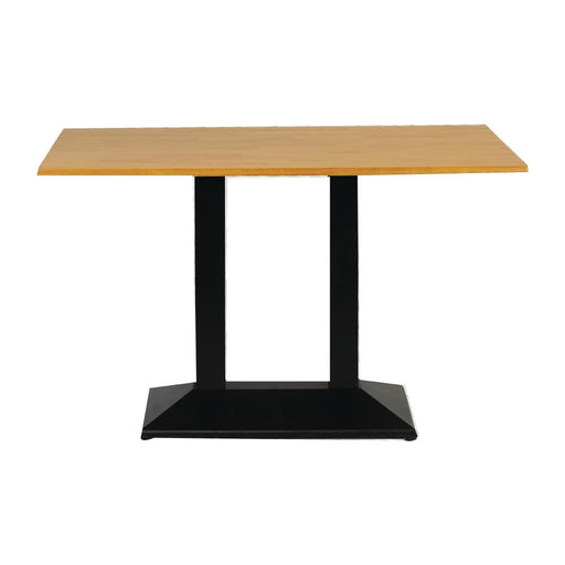 Turin Metal Base Pedestal Rectangle Table with Soft Oak Top 1200x700mm Everyday