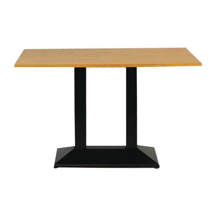 Turin Metal Base Pedestal Rectangle Table with Soft Oak Top 1200x700mm Everyday
