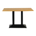 Turin Metal Base Pedestal Rectangle Table with Soft Oak Top 1200x700mm Everyday