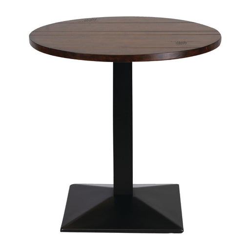 Turin Metal Base Pedestal Round Table with Vintage Top 760mm Everyday