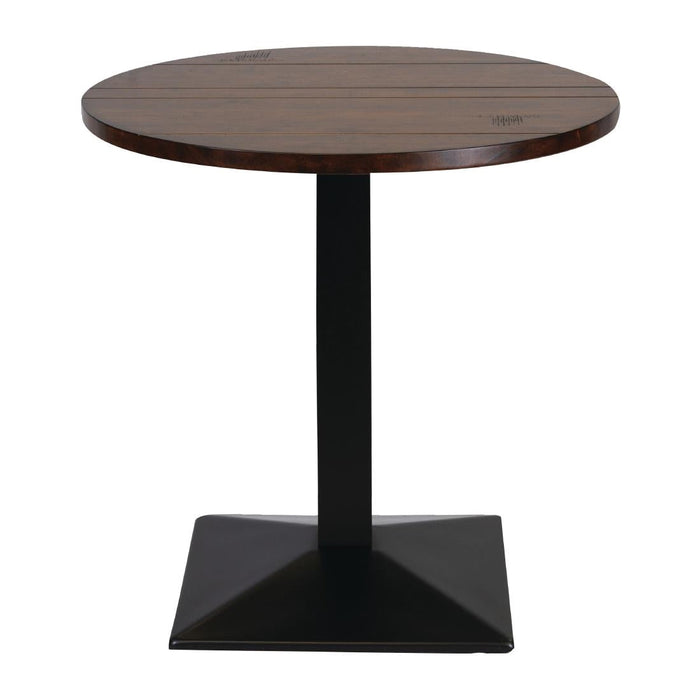 Turin Metal Base Pedestal Round Table with Vintage Top 760mm Everyday