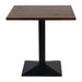 Turin Metal Base Pedestal Square Table with Vintage Top 760x760mm Everyday
