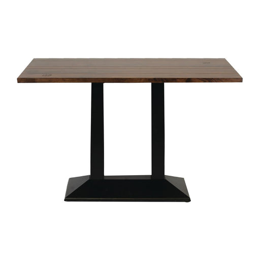 Turin Metal Base Pedestal Rectangle Table with Vintage Top 1200x760mm Everyday