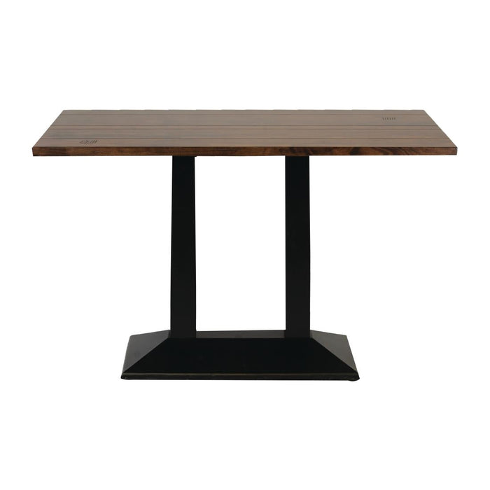 Turin Metal Base Pedestal Rectangle Table with Vintage Top 1200x760mm Everyday