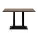 Turin Metal Base Pedestal Rectangle Table with Vintage Top 1200x760mm Everyday