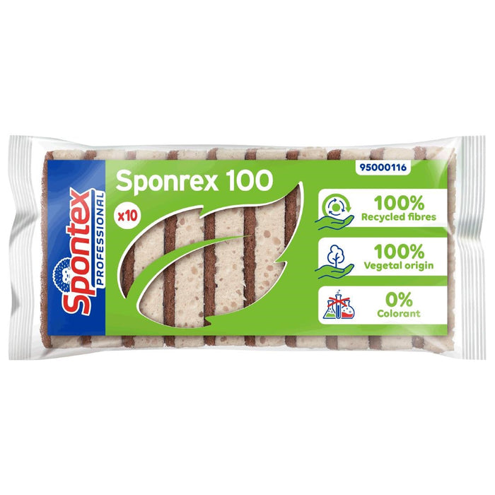 Spontex Sponrex 100% Recycled Scouring Sponge (10 Pack) Spontex