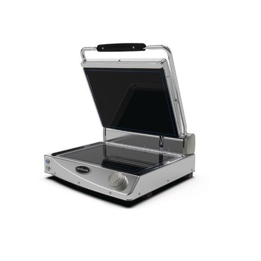 Smooth top and bottom black glass