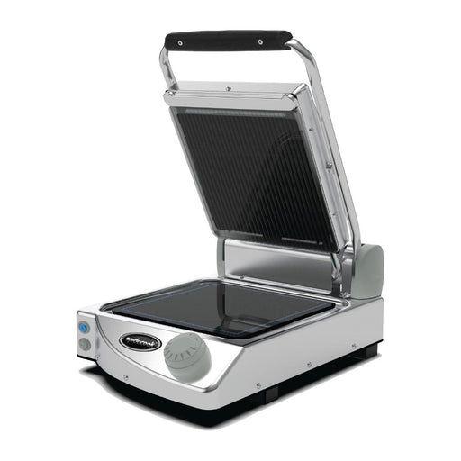 Ribbed top and smooth bottom black glass