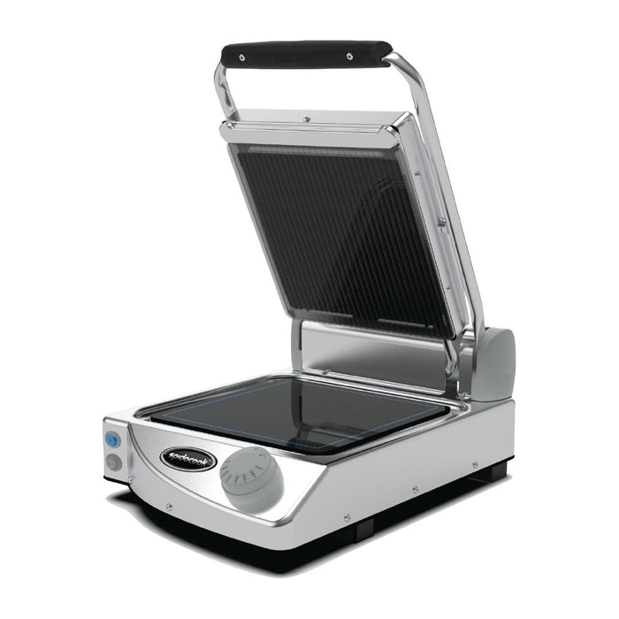 Ribbed top and smooth bottom black glass