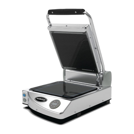 Ribbed top and smooth bottom black glass