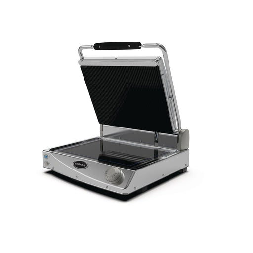 Medium ribbed top and smooth bottom black glass