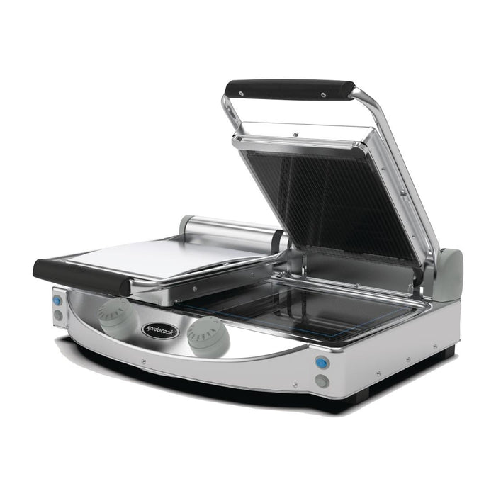 Twin ribbed top and smooth bottom black glass