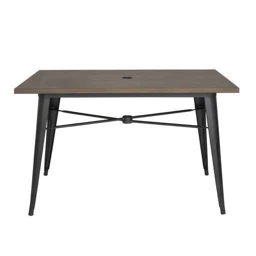 Bolero Complete Outdoor Aluminium Table Dark Wood Effect 1200x760mm Bolero