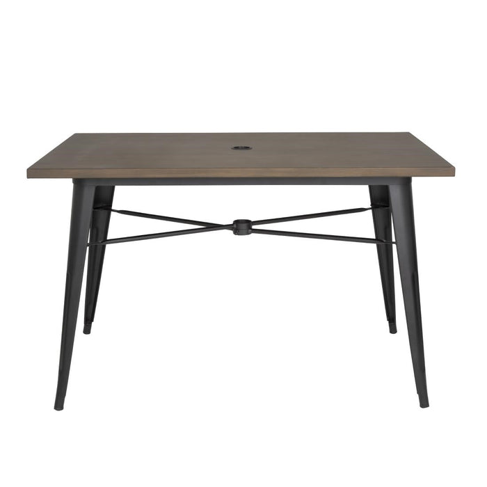 Bolero Complete Outdoor Aluminium Table Dark Wood Effect 1200x760mm Bolero