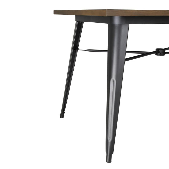 Bolero Complete Outdoor Aluminium Table Dark Wood Effect 1200x760mm Bolero