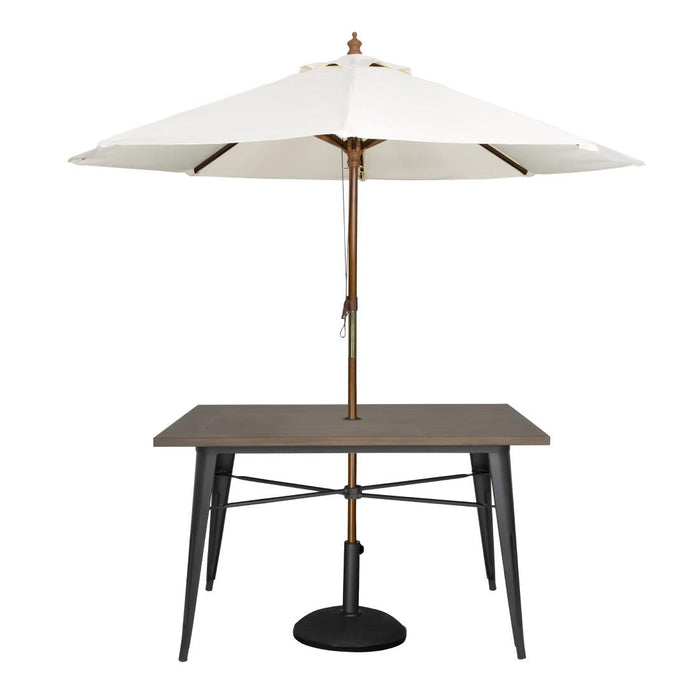 Bolero Complete Outdoor Aluminium Table Dark Wood Effect 1200x760mm Bolero