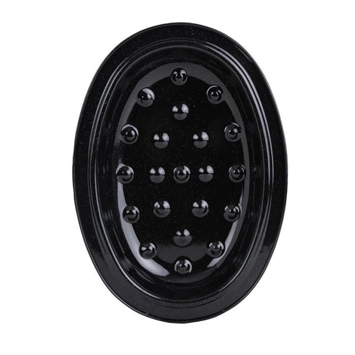 Wham Enamel Oval Roaster Black Baker & Salt