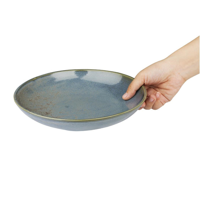 Olympia Ember Blue Low Coupe Bowls 230mm (4 Pack) Olympia