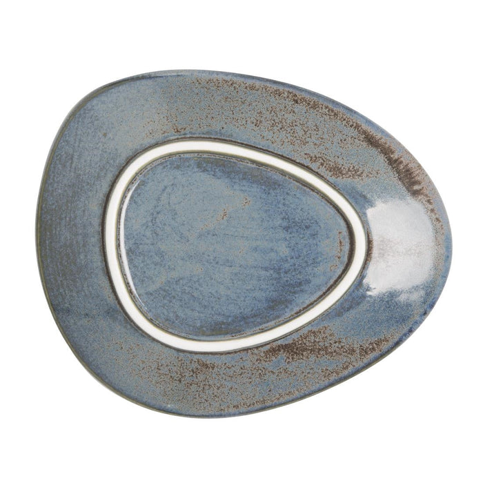 Olympia Ember Blue Triangle Plates 308mm (4 Pack) Olympia