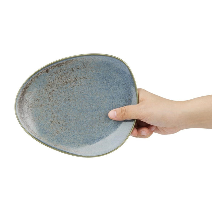 Olympia Ember Blue Triangle Plates 190mm (6 Pack) Olympia