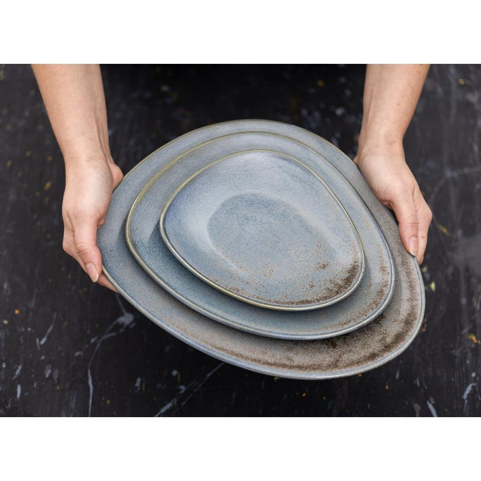 Olympia Ember Blue Triangle Plates 250mm (6 Pack) Olympia