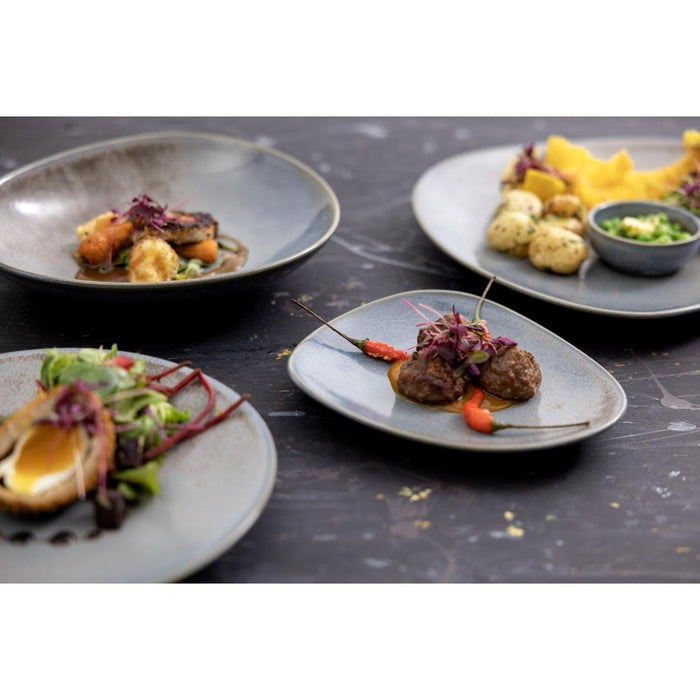 Olympia Ember Blue Triangle Plates 250mm (6 Pack) Olympia