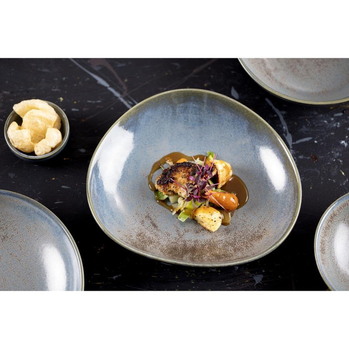 Olympia Ember Blue Triangle Bowls 245mm (4 Pack) Olympia