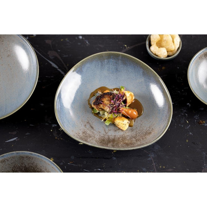 Olympia Ember Blue Triangle Bowls 245mm (4 Pack) Olympia