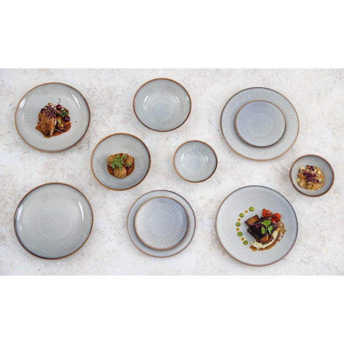Olympia Drift Grey Plain Coupe Bowls 205mm (4 Pack) Olympia