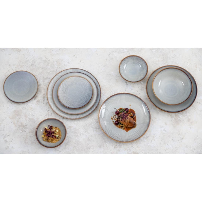 Olympia Drift Grey Embossed Coupe Bowls 205mm (4 Pack) Olympia