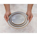 Olympia Drift Grey Embossed Coupe Plates 180mm (6 Pack) Olympia