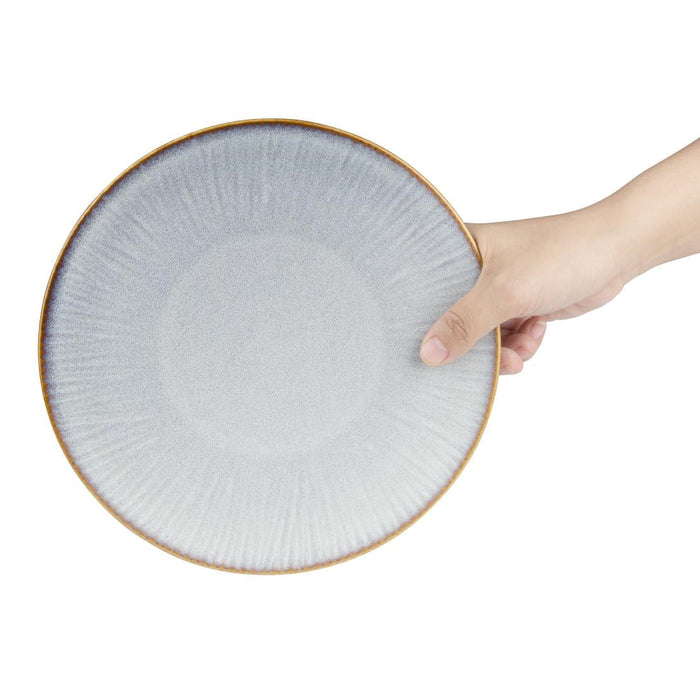 Olympia Drift Grey Embossed Coupe Plates 220mm (6 Pack) Olympia