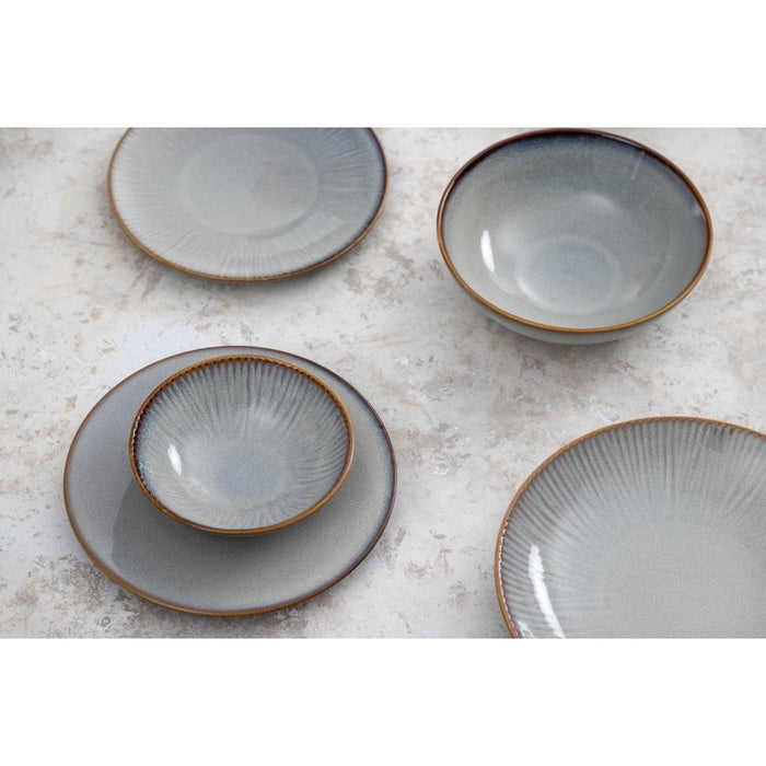 Olympia Drift Grey Embossed Coupe Bowls 155mm (6 Pack) Olympia