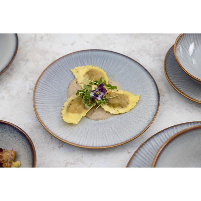 Olympia Drift Grey Embossed Coupe Plates 220mm (6 Pack) Olympia