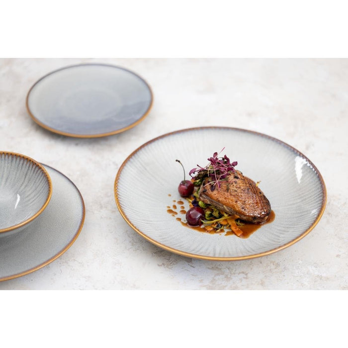Olympia Drift Grey Embossed Coupe Bowls 155mm (6 Pack) Olympia