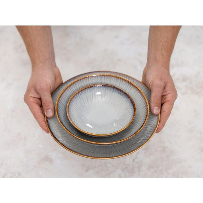 Olympia Drift Grey Embossed Coupe Bowls 155mm (6 Pack) Olympia