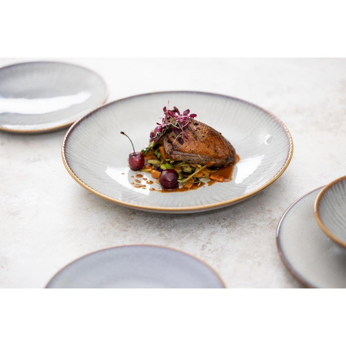 Olympia Drift Grey Embossed Coupe Bowls 155mm (6 Pack) Olympia