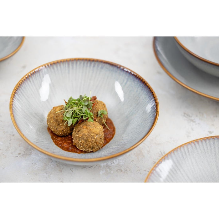 Olympia Drift Grey Embossed Coupe Bowls 205mm (4 Pack) Olympia