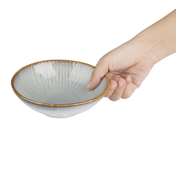 Olympia Drift Grey Embossed Coupe Bowls 155mm (6 Pack) Olympia