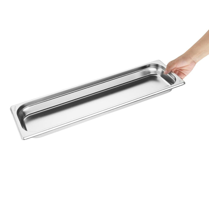 Vogue Stainless Steel Gastronorm 2/4 Tray 40mm Vogue