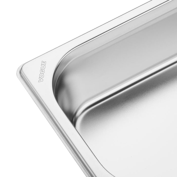 Vogue Stainless Steel Gastronorm 2/4 Tray 65mm Vogue