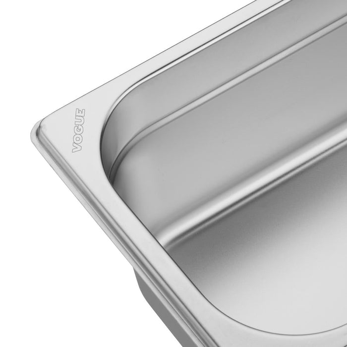 Vogue Stainless Steel Gastronorm 2/4 Tray 100mm Vogue