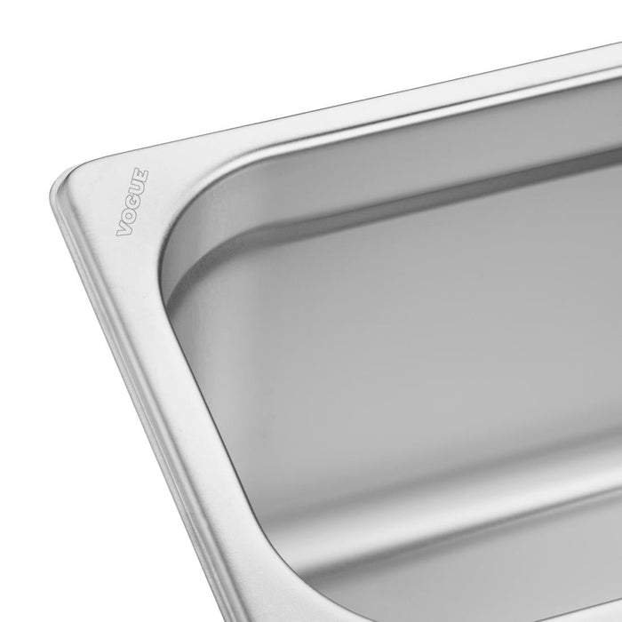 Vogue Stainless Steel Gastronorm 2/4 Tray 150mm Vogue