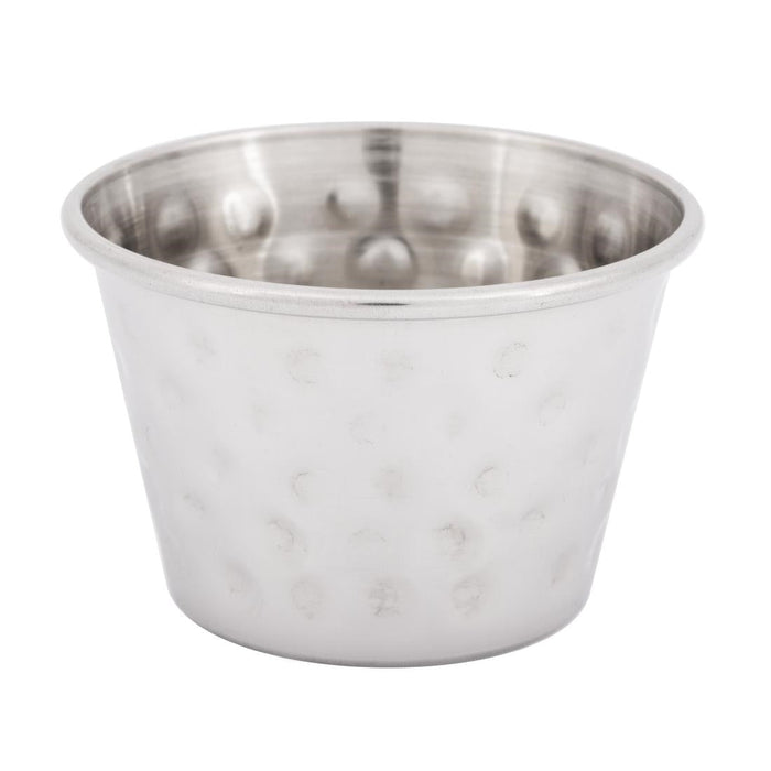 Olympia Hammered Stainless Steel Sauce Cups 70ml (12 Pack) Olympia