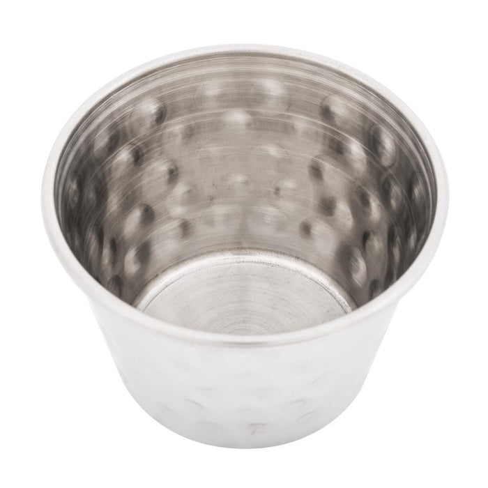 Olympia Hammered Stainless Steel Sauce Cups 70ml (12 Pack) Olympia